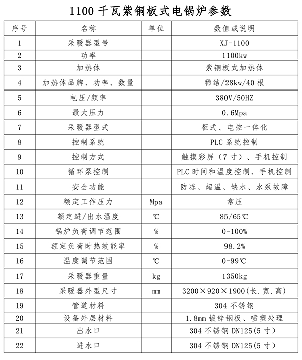 辽宁稀结商用大功率电锅炉｜1100kw紫铜板式电锅炉｜大面积蓄热供暖