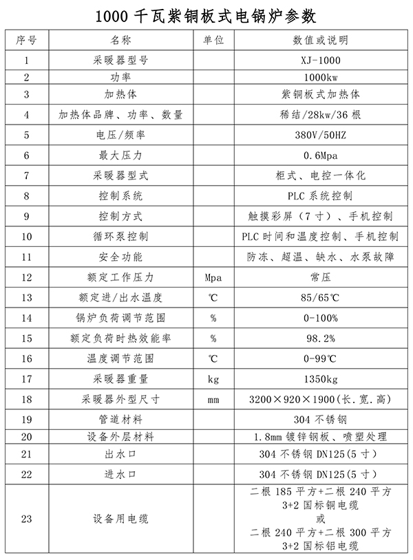辽宁稀结商用大功率电锅炉｜1000kw紫铜板式电锅炉｜大面积蓄热供暖