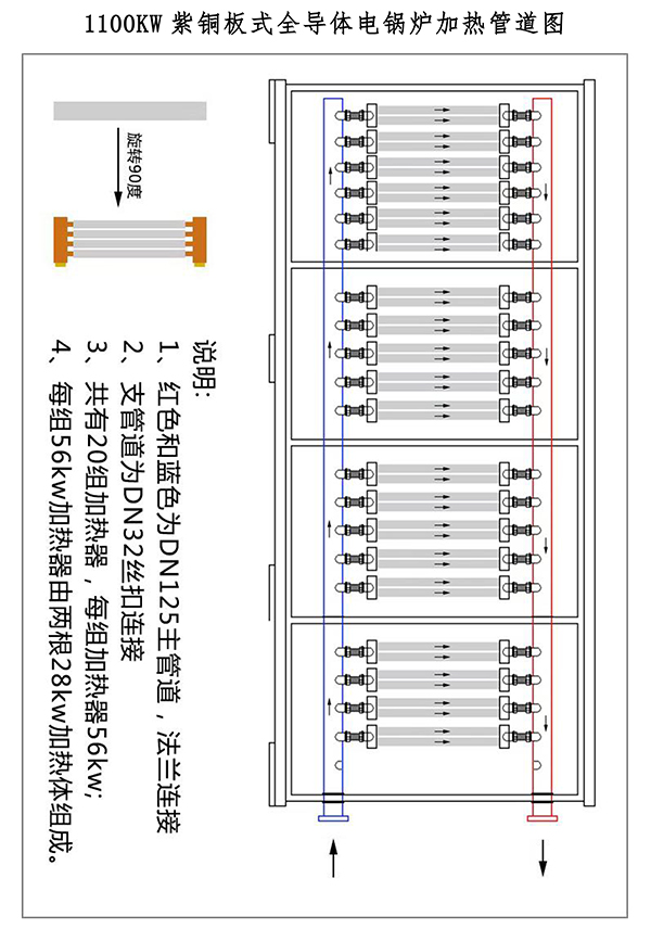 辽宁稀结商用大功率电锅炉｜1100kw紫铜板式电锅炉｜大面积蓄热供暖
